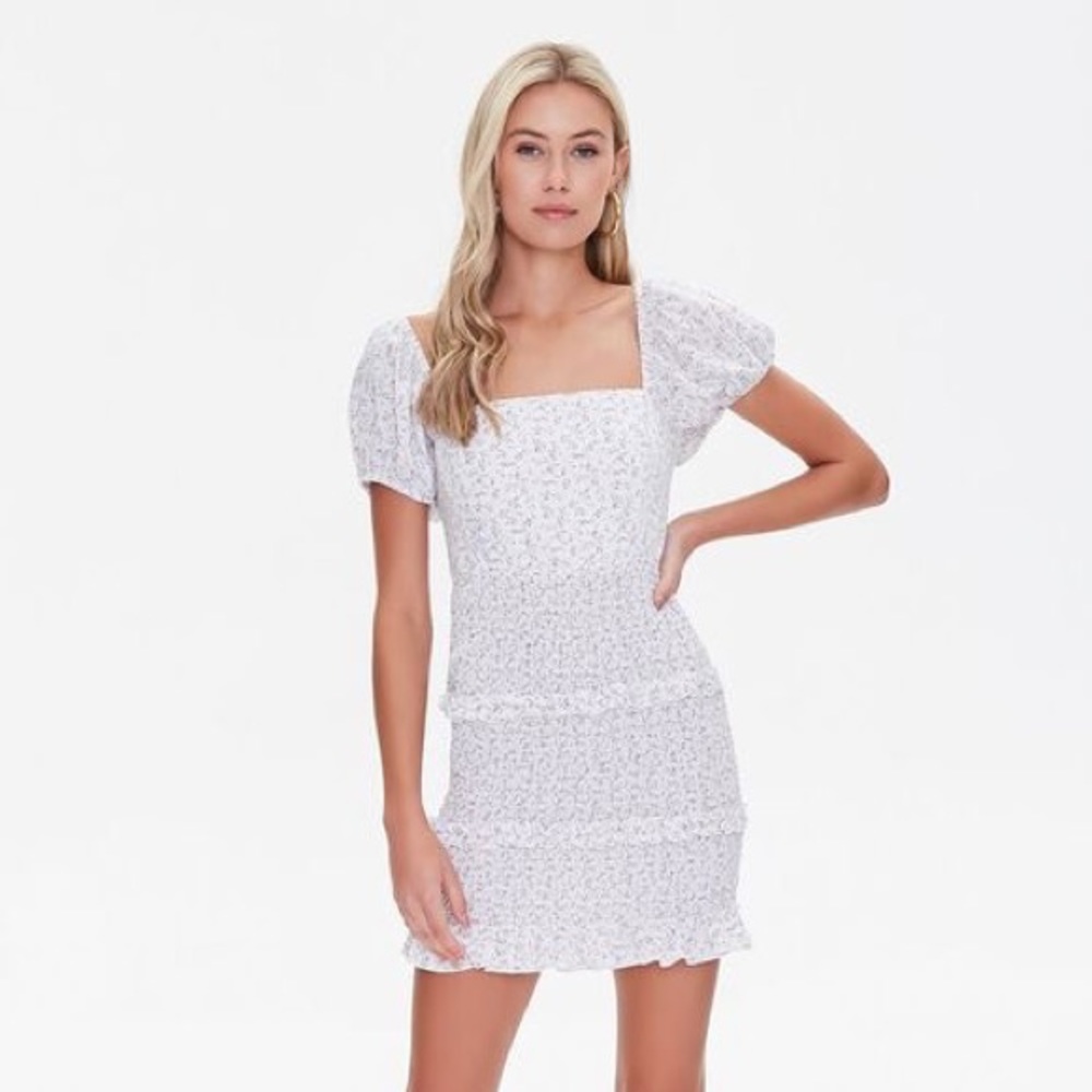 Floral Lace Back Mini Dress